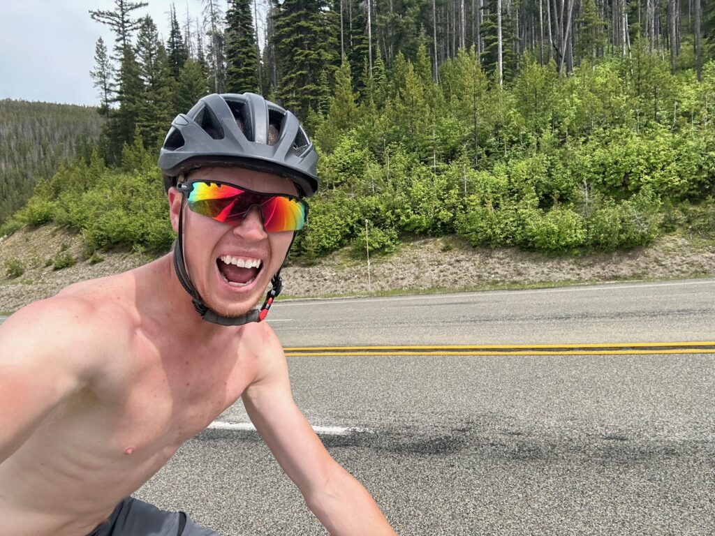 Day 10 - Rte 93 South, near Sula, MT - Powering up the hills!