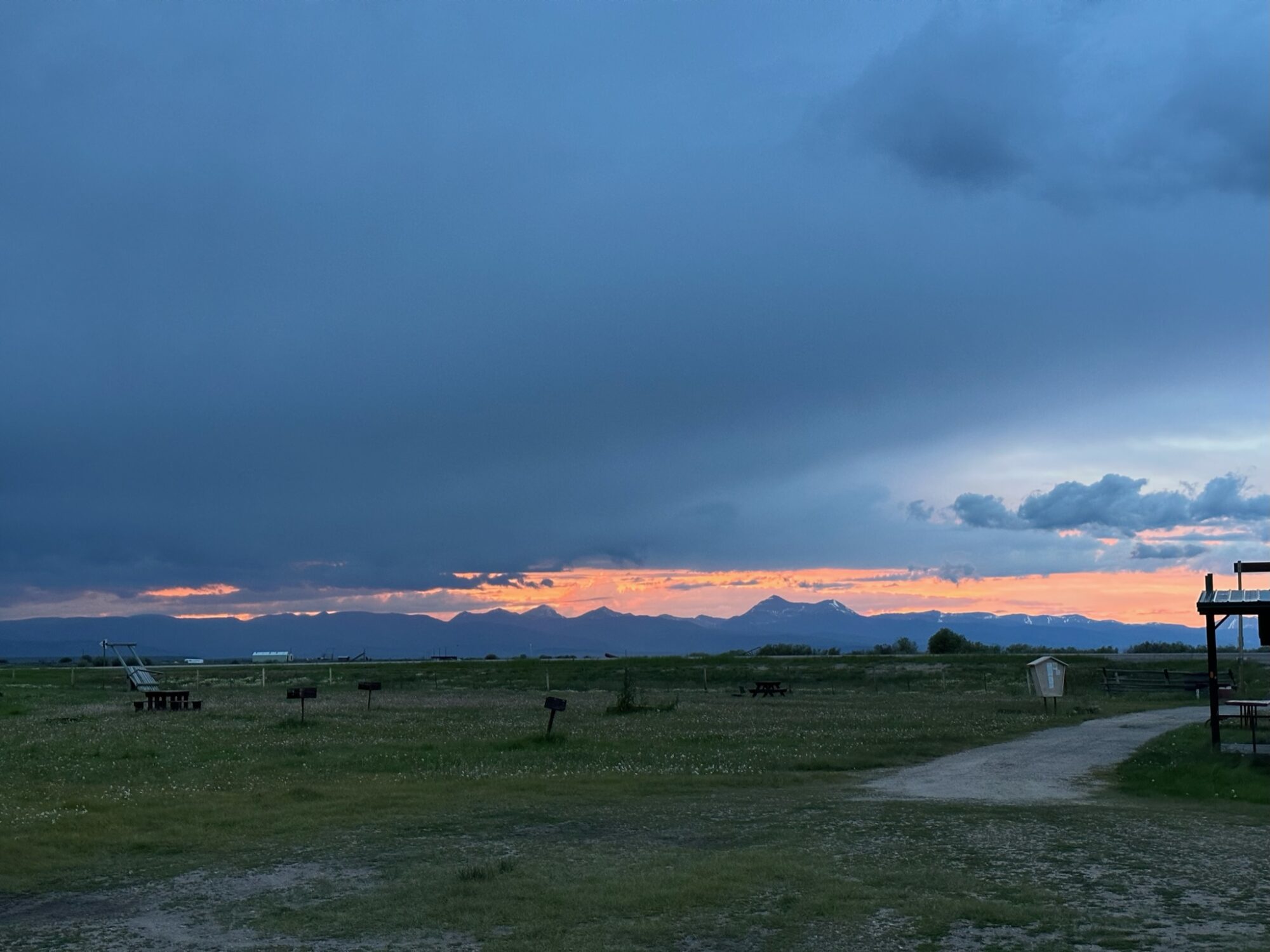 Day 10 - Sunset at the American Legion Campground Near Wisdom, MT