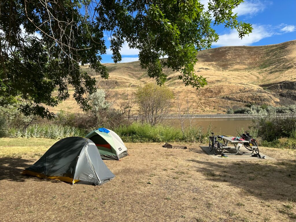 Day 6 - Idyllic camping on Silcott Island on the Snake River near Lewiston, WA and the Idaho border.