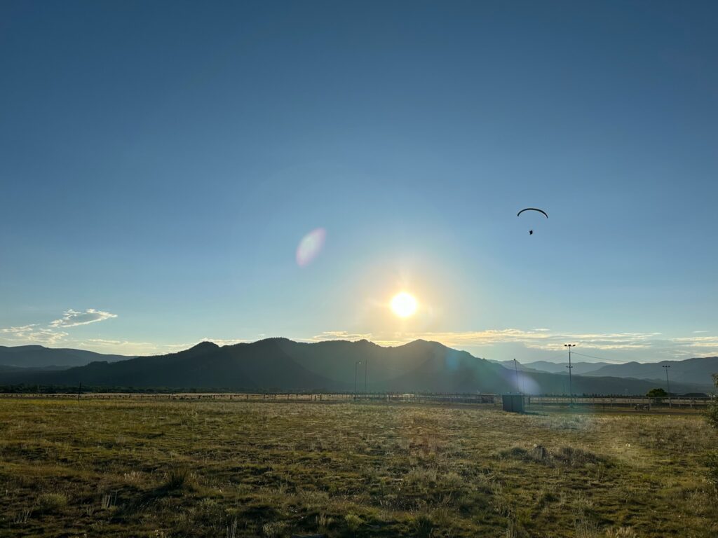 Day19 - John Flying his paramotor (or motorized paraglider) - Buena Vista, CO