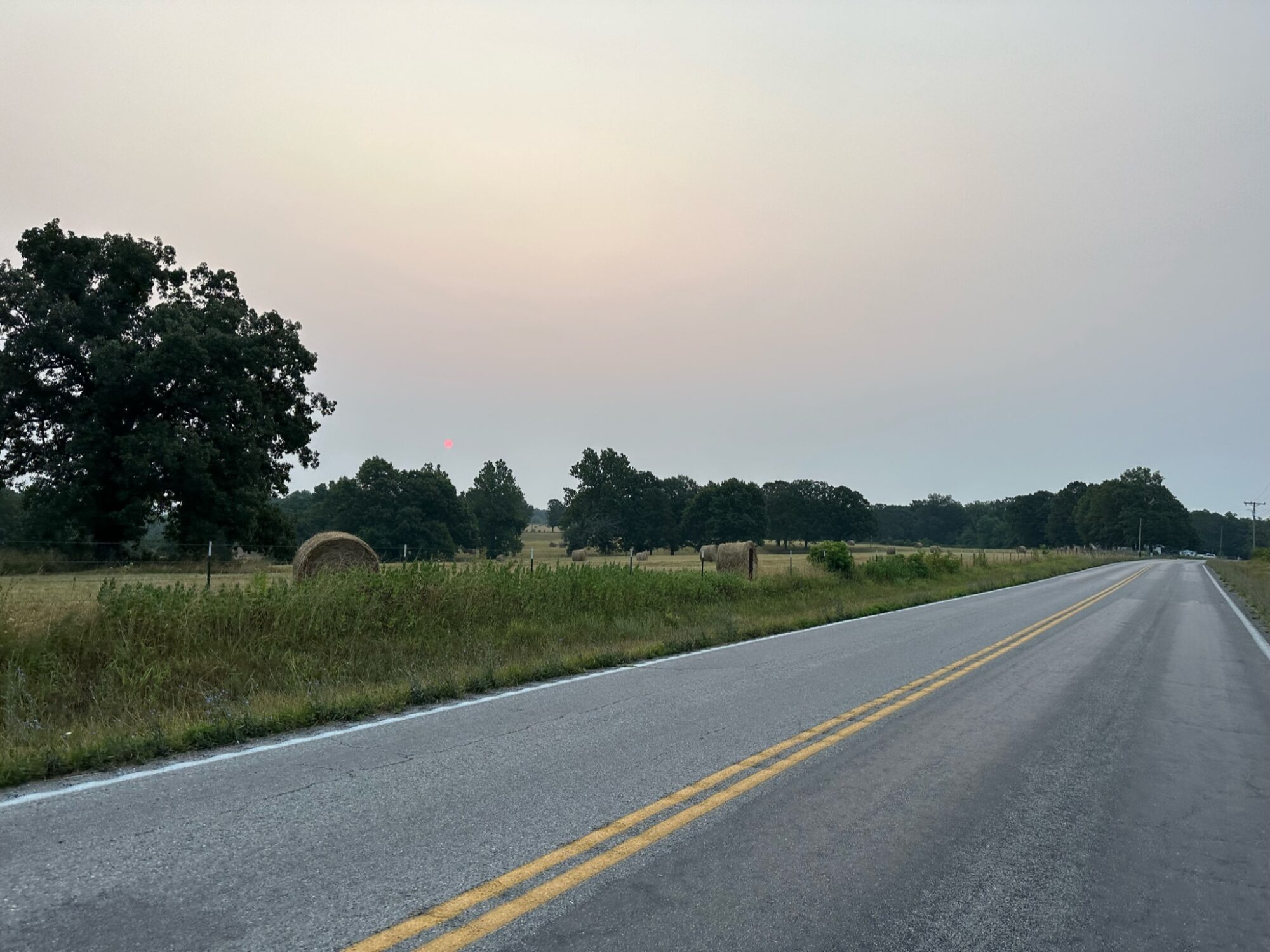 Day 31 - Orange disk sunrise on the Missouri Byways