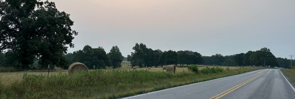 Day 31 - Orange disk sunrise on the Missouri Byways