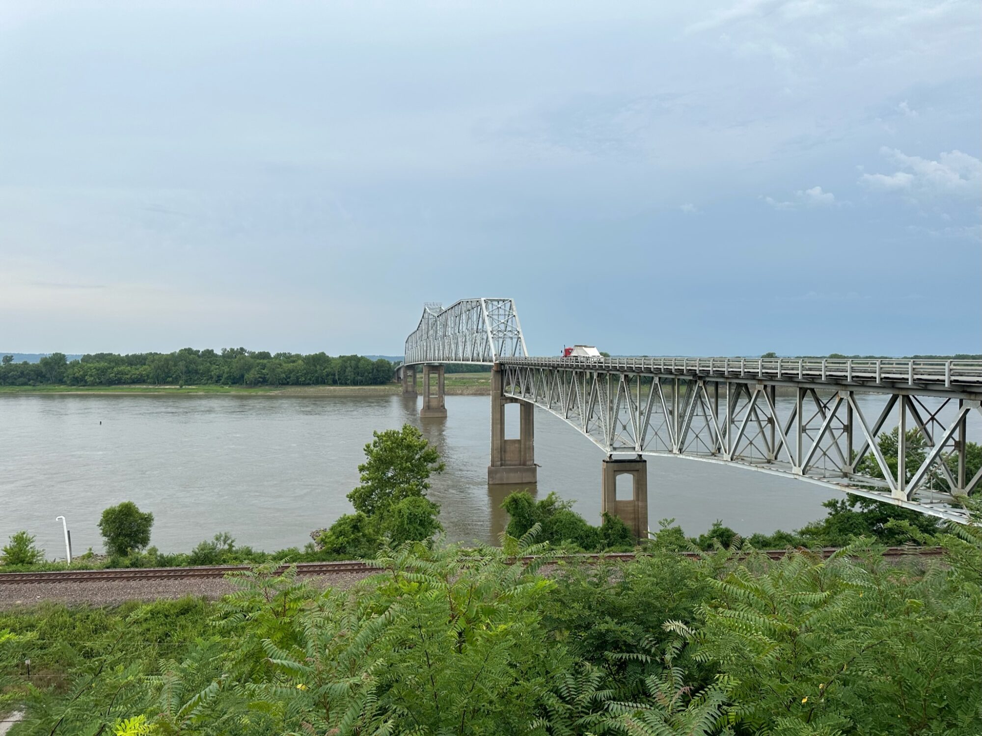 Day 33 - Looking back toward Missouri over the mighty Mississippi River