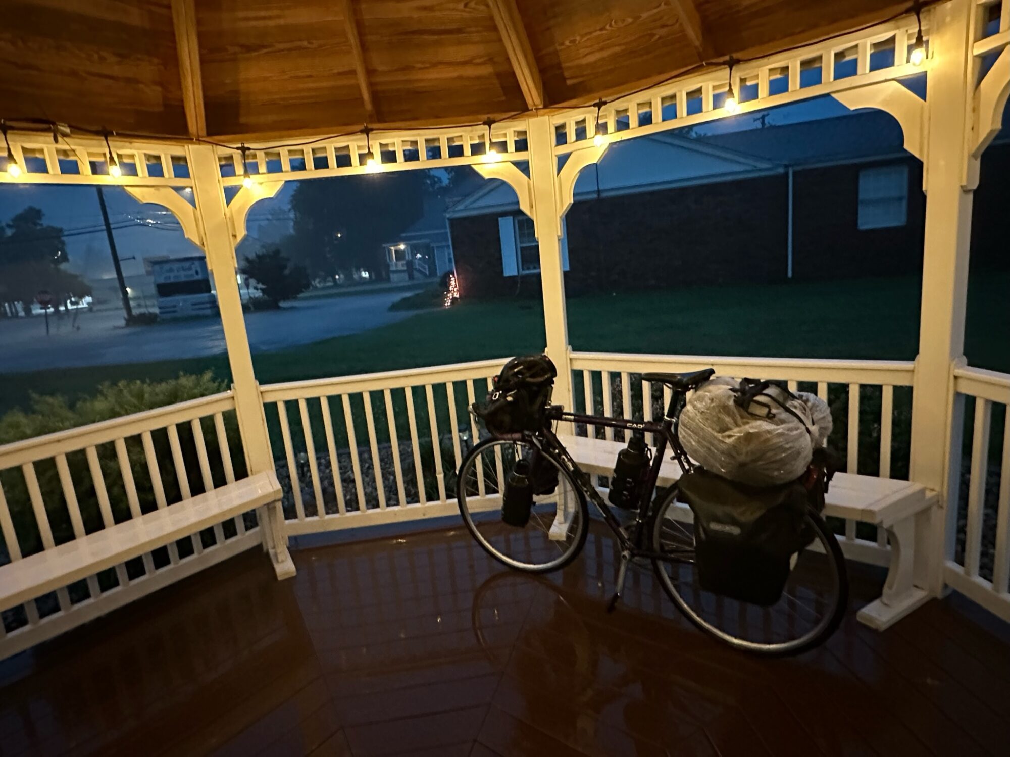 Day 34 - Hiding from the rain in a gazebo