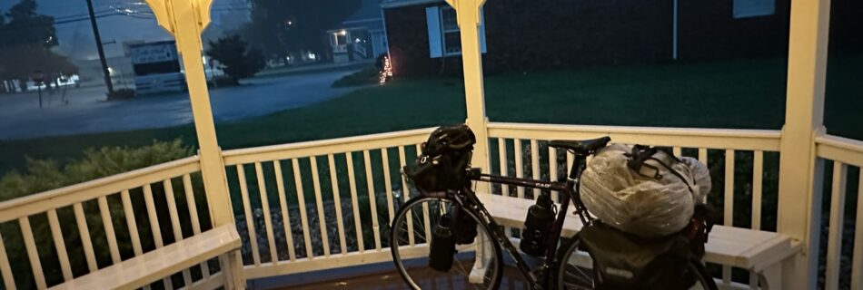 Day 34 - Hiding from the rain in a gazebo