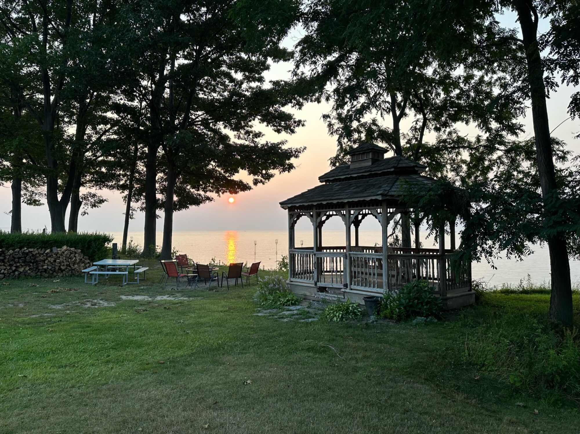 Day 40 - Sunset at my Lake Erie Campsite