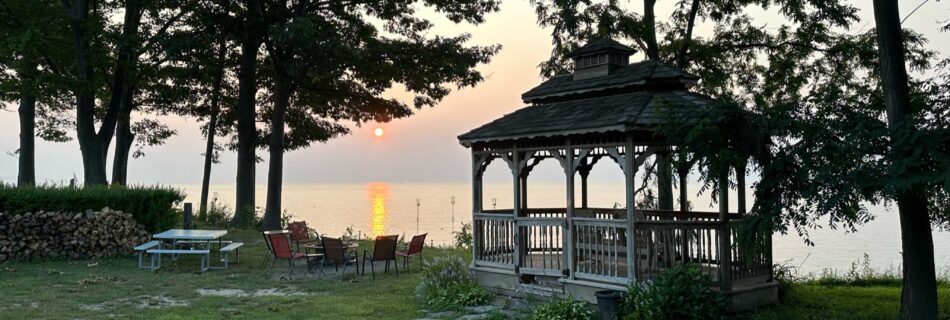 Day 40 - Sunset at my Lake Erie Campsite