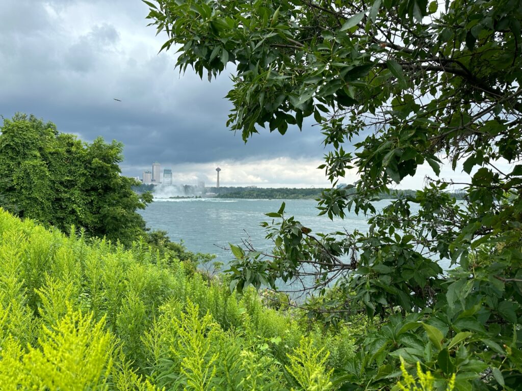 Day 42 - Looking back toward Niagara Falls from an overlook in Canada