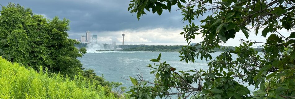 Day 42 - Looking back toward Niagara Falls from an overlook in Canada